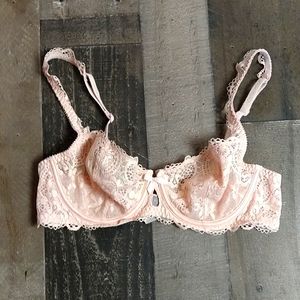 Pink Gold Lace Victoria's Secret Bra 34B